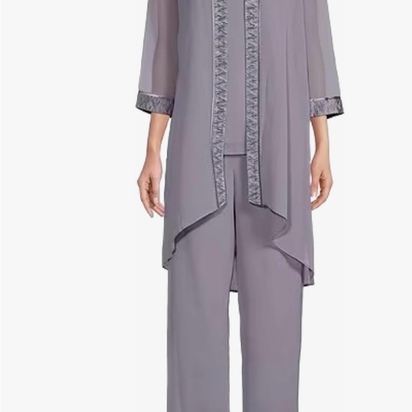 New Le Bos womens 3 Pc Pleated Charmuse Pant Set 16W - Picture 3 of 5